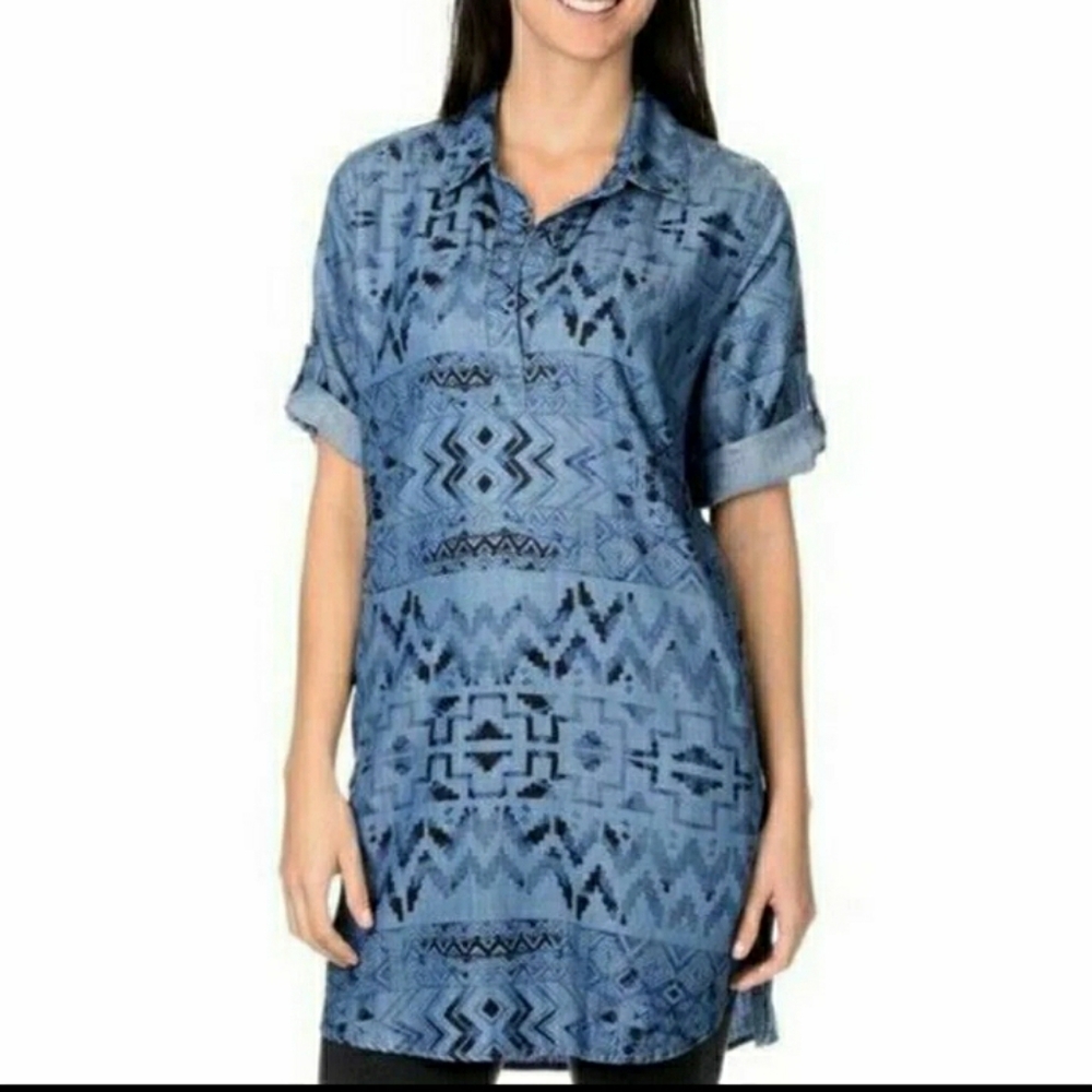 Philosophy Aztec Chambray‎ Tunic Dress